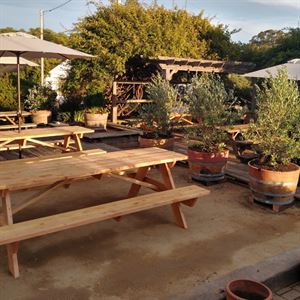 patio with umbrella